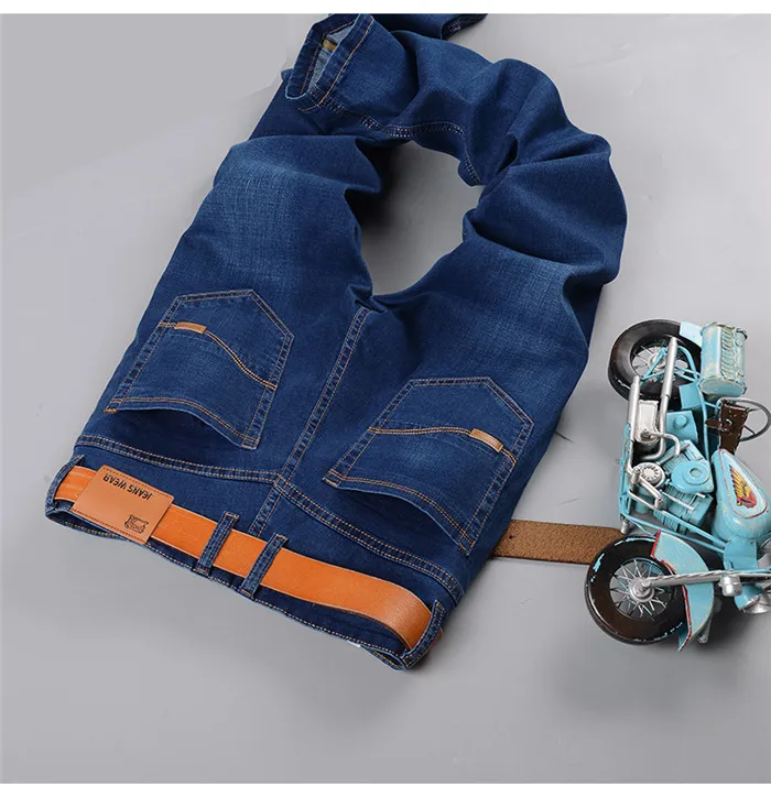 Мужские джинсы эластичные прямые деловые повседневные ковбойские брюки классического дизайна больших размеров черные джинсовые брюки мужские одежда