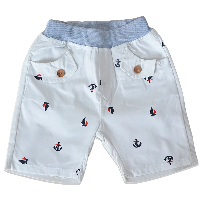 Baby Boys Short Pants New Design Kids Solid Cotton Pattern Pockets Trousers Cool Boy Mid Elastic