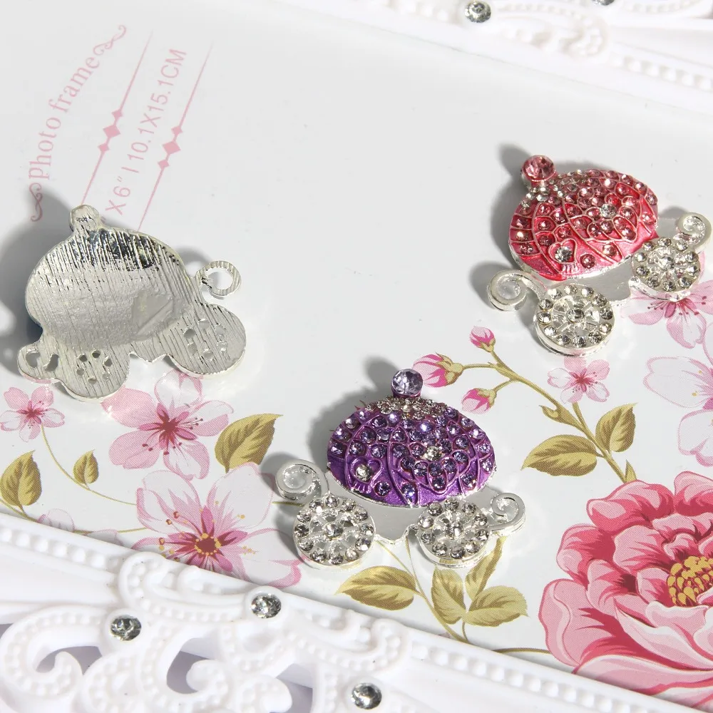 30X33mm princess rhinestone carriage button for hair craft 10PCS/LOT(BTN-5434) 5