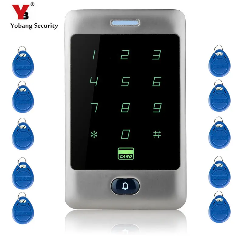 YobangSecurity водонепроницаемый металлический футляр RFID Управление доступом Лер сенсорной клавиатурой RFID дверной замок 125 К к/EM карты двери
