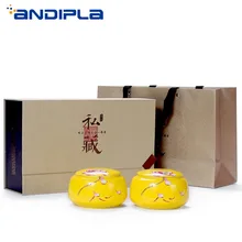 Лотосы ручной росписи контейнеры для чая Чай комплект Чай пуэр из провинции Чай принадлежности для канистры специи Кофейные зерна керамика порошка уплотнитель для хранения банки в бутылках