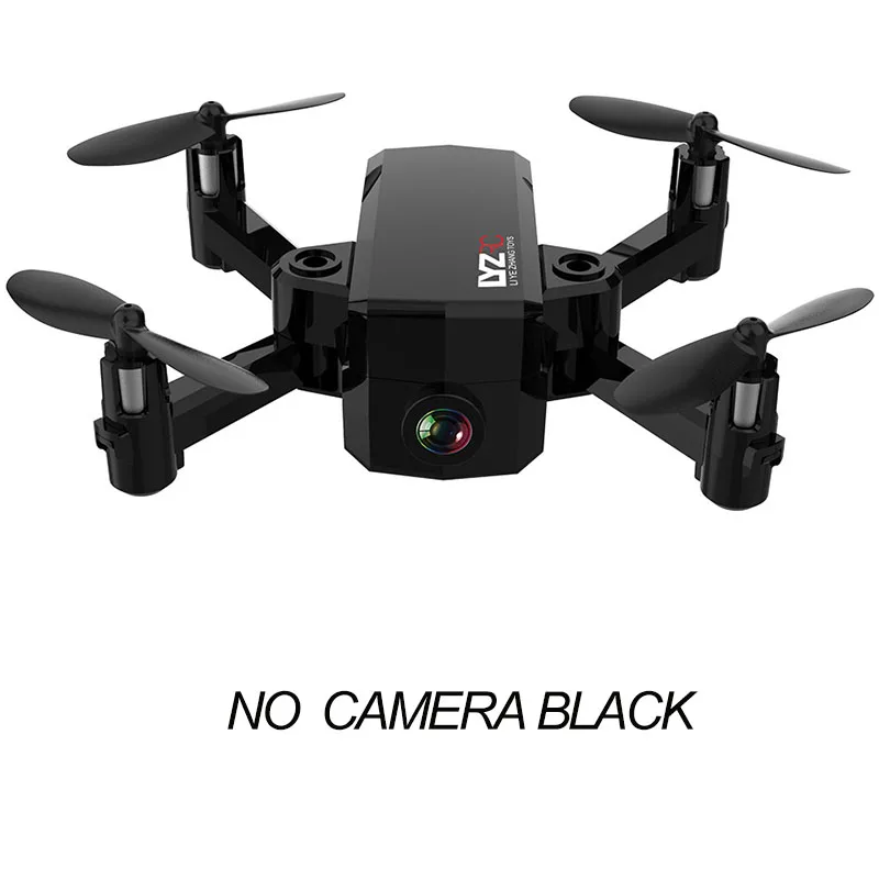 Радиоуправляемый Дрон с камерой 720p Мини Оптическая аэрофотосъемка wifi складные дроны приложение управление rc вертолеты свет RC игрушка Квадрокоптер - Color: no camera black