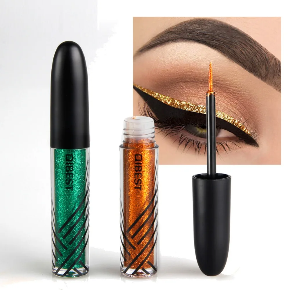 QIBEST Makeup Liquid Glitter Eyeliner Professional Shimmer Eyeliner Gel