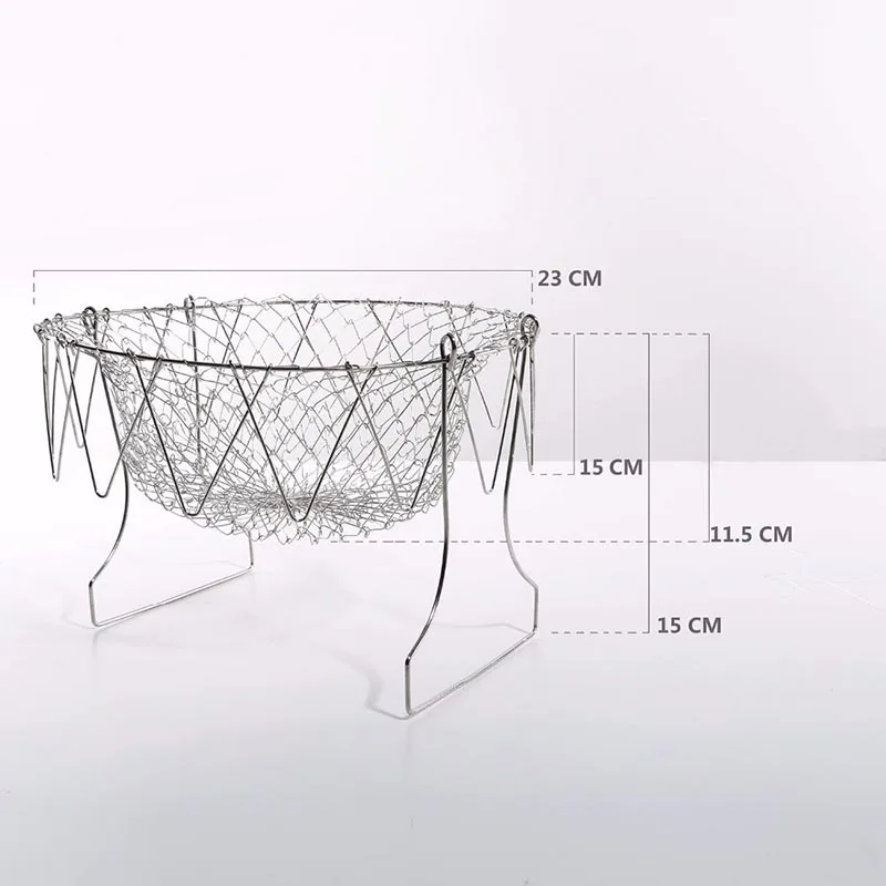 Складная промывка паром из нержавеющей стали, корзина для шеф-повара, дуршлаг, корзина для слива, ситечко, кухонные аксессуары, инструменты для приготовления пищи