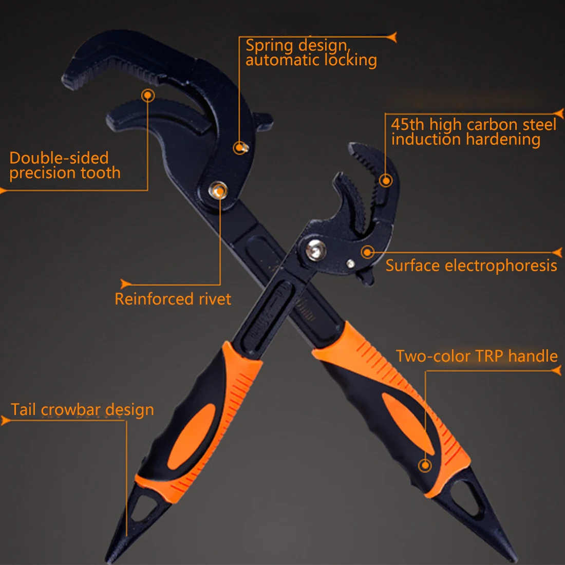 Plumber Multi Hand Tools 14 30 / 30 60mm Universal Key Pipe Wrench Open