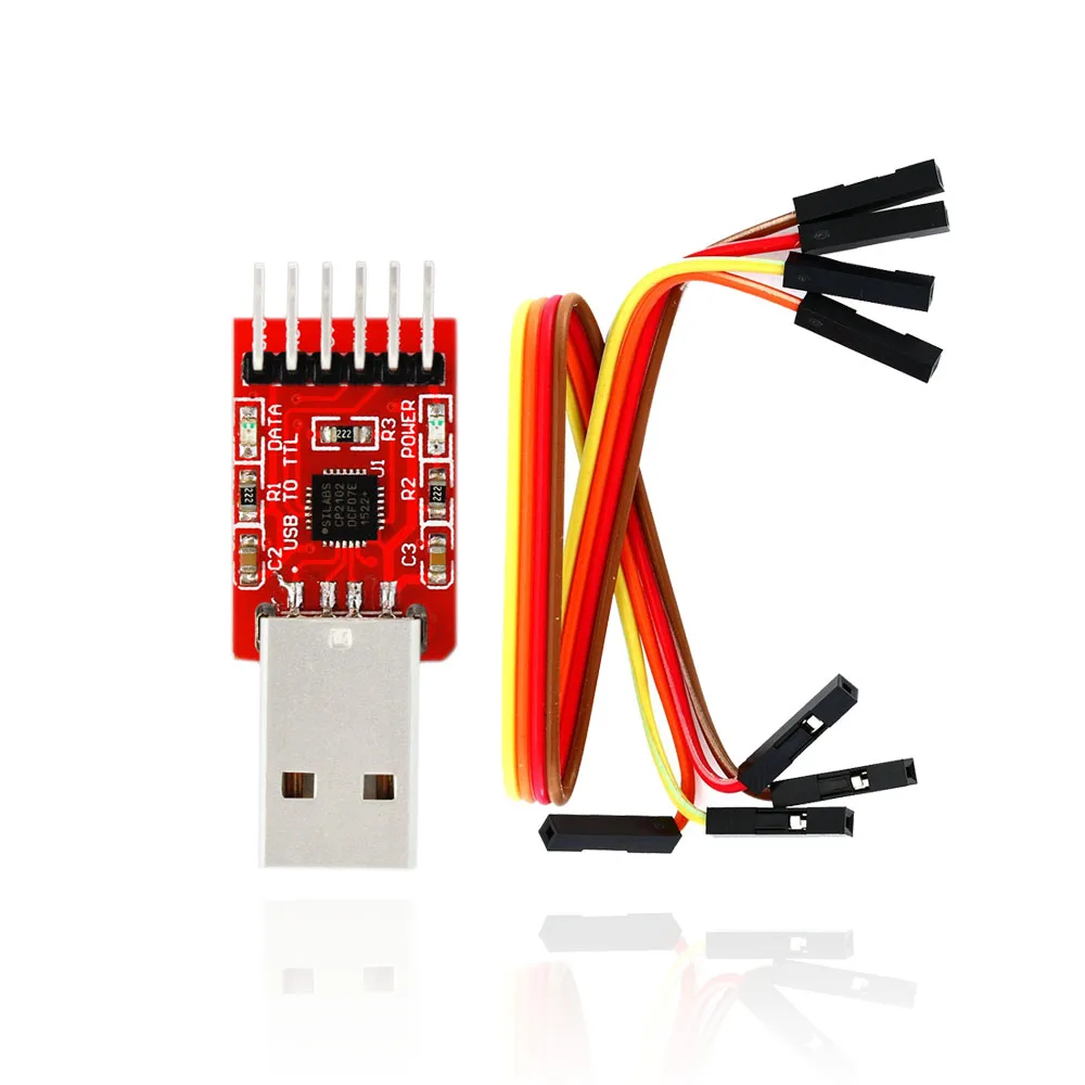 Бесплатная доставка! CP2102 USB к TTL/STC 6pin Скорость загрузки для Arduino + 4PIN Dupont кабель