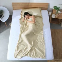 100% Silk Sleeping Bag Liner Solid Color Traveling Camping Sheet Sleeping Lightweight Envelope Sleeping Sheets With Carry Bag 1