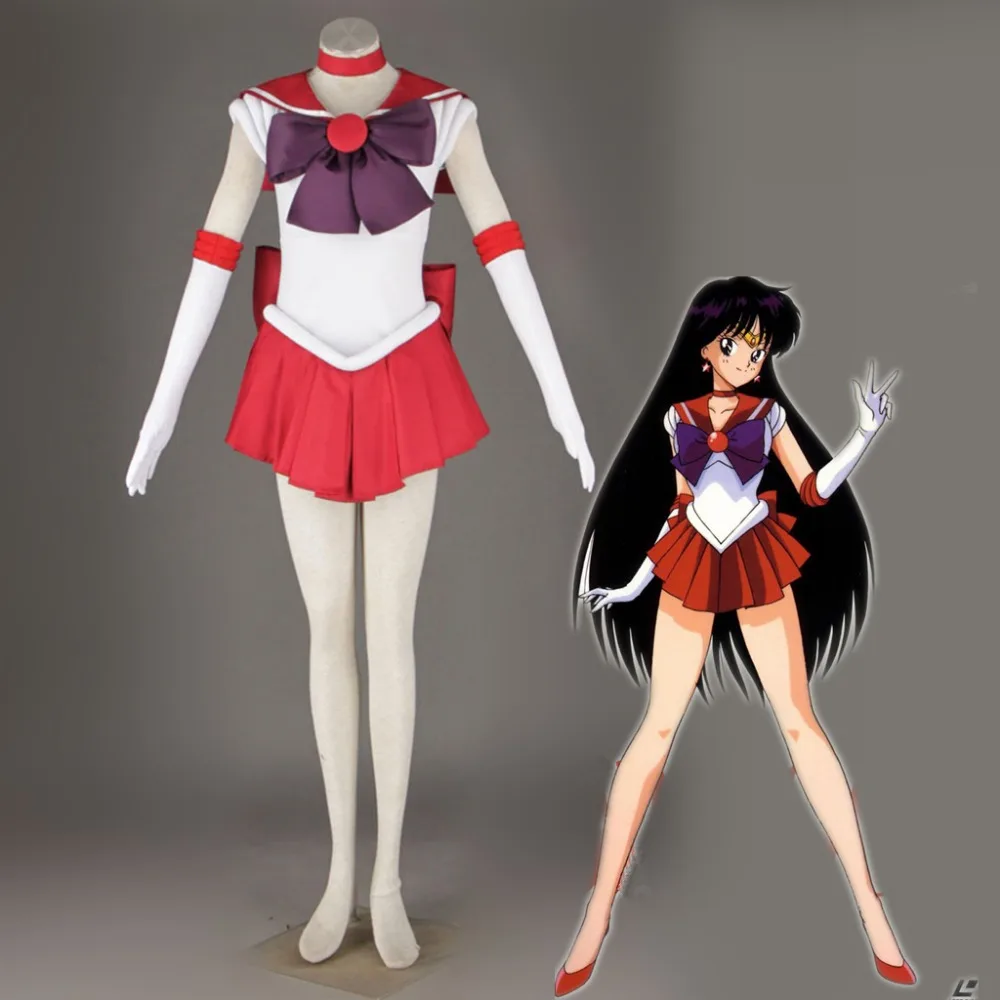 Athemis Anime Sailor Moon Rei Hino Sailor Mars Cosplay Costume Custom 