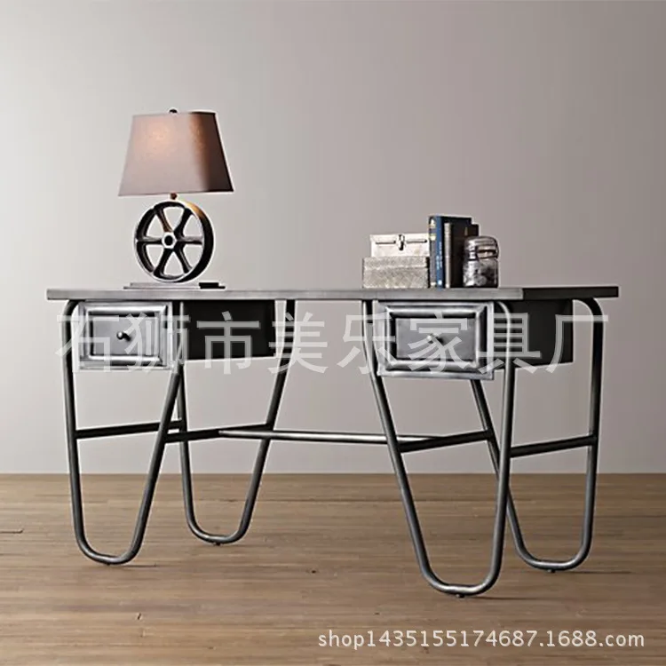 

American country to do the old retro vintage wrought iron desk computer desk drawer desk with fashion personality