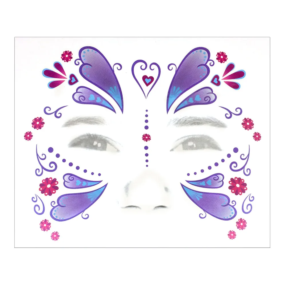 

ISHOWTIENDA Halloween Temporary Face Art Waterproof Mask Sugar Skull Tattoo Beauty Sticker halloween festive party masks