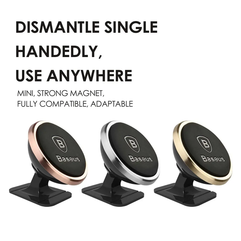 

Baseus 360 Degree Rotation Strong Magnetic Car Mount Holder Universal Car Phone Holder Paste Design Magnet Mount Holder