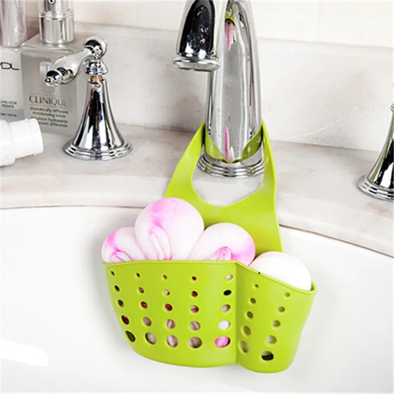 2 pcs Plastic Bathroom Sink Storage Shelf Kitchen Portable Hanging
