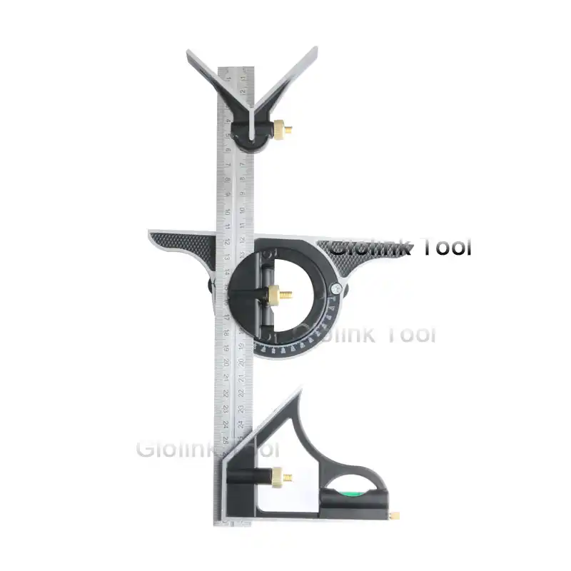 3Pcs 300MM Carpenter Tool Combination Square Angle Ruler Stainless Steel Kit Set