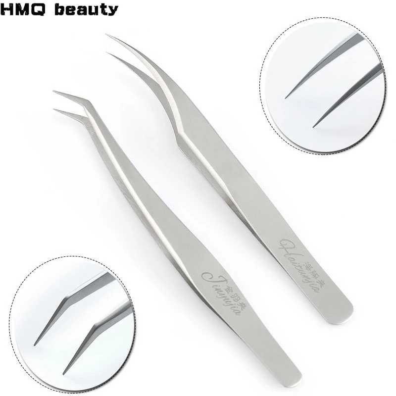 

100% Ultra Precision Stainless Steel Eyelash Tweezers for Eyelash Extension Anti Acid ESD Anti-static Eyelash Extension Tools