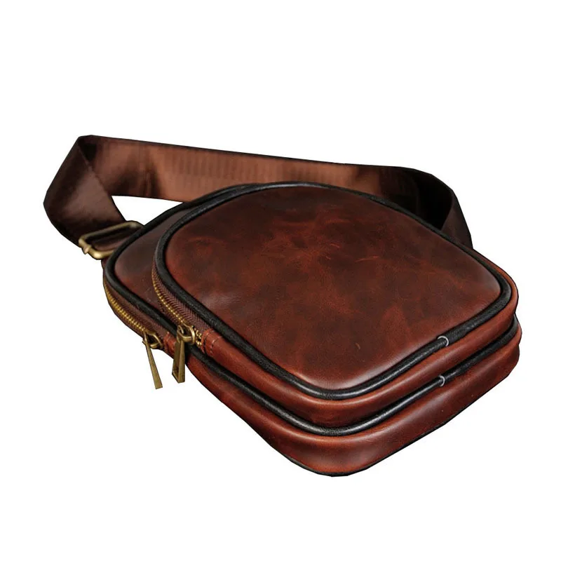 Винтаж кожаная сумка на ремне для мужчин Back Pack крест средства ухода за кожей Посланник повседневное плеча грудь день пакет Малый