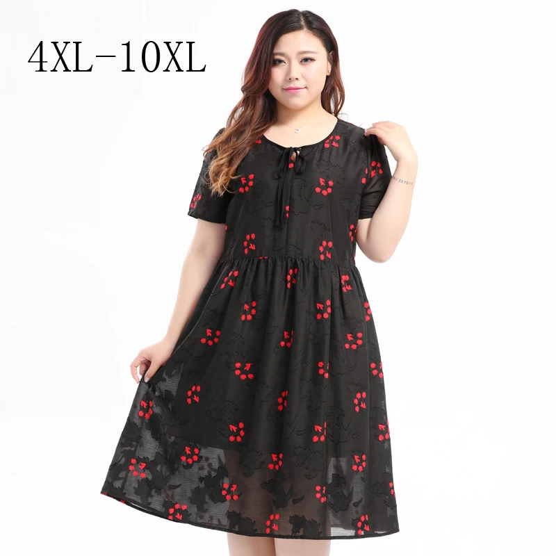 Extra Big Size 130kgs Female Dress Womens Fashion Dress 2017 New Summer