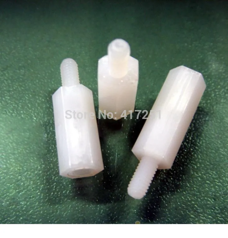 1 Piece Metric M4*10+6mm Hexagon Nylon Threaded Spacers Fasteners