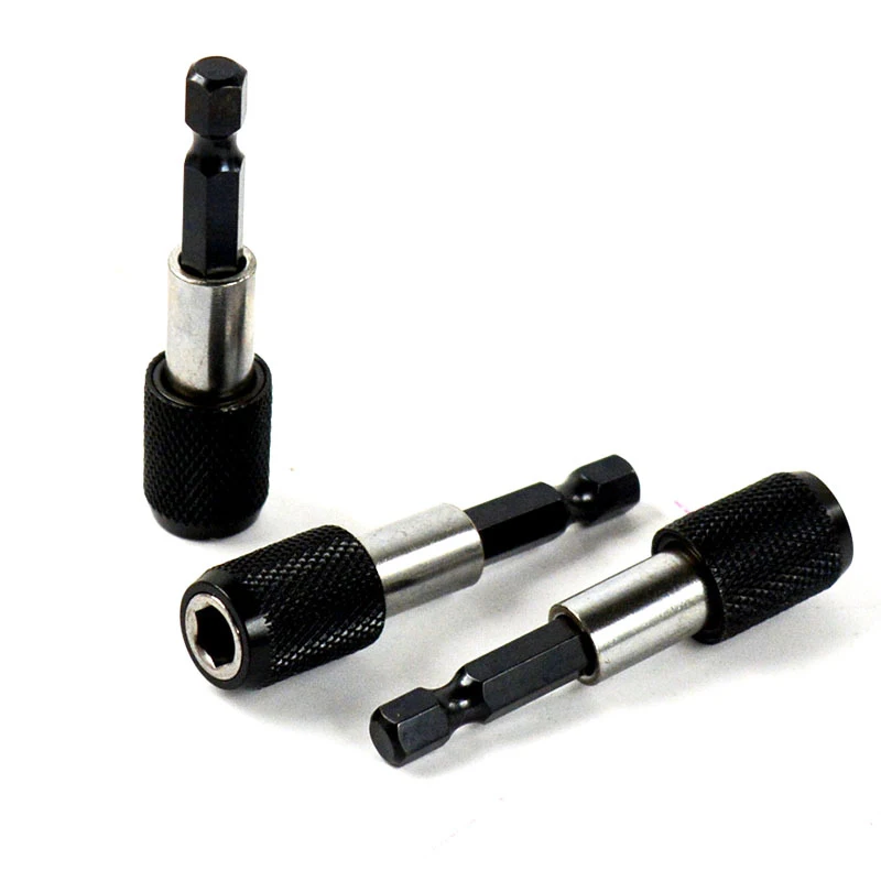 

SWDPORT 1 Piece 60mm Release 1/4" Hex Shank Screwdriver Black&Silver Multificational Hand Tool Magnetic Precision Screwdriver