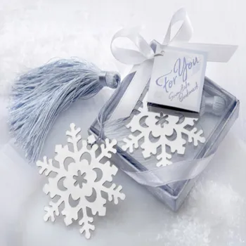 

12PCS Book Lovers Collection Snowflake Bookmark Winter Themed Wedding Favors Birthday Party Gift For Guest