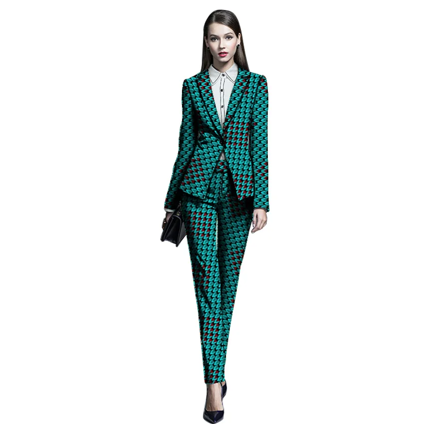

African clothes print women suits Ankara fashion blazers with trousers pant suits custom made African wedding outfits