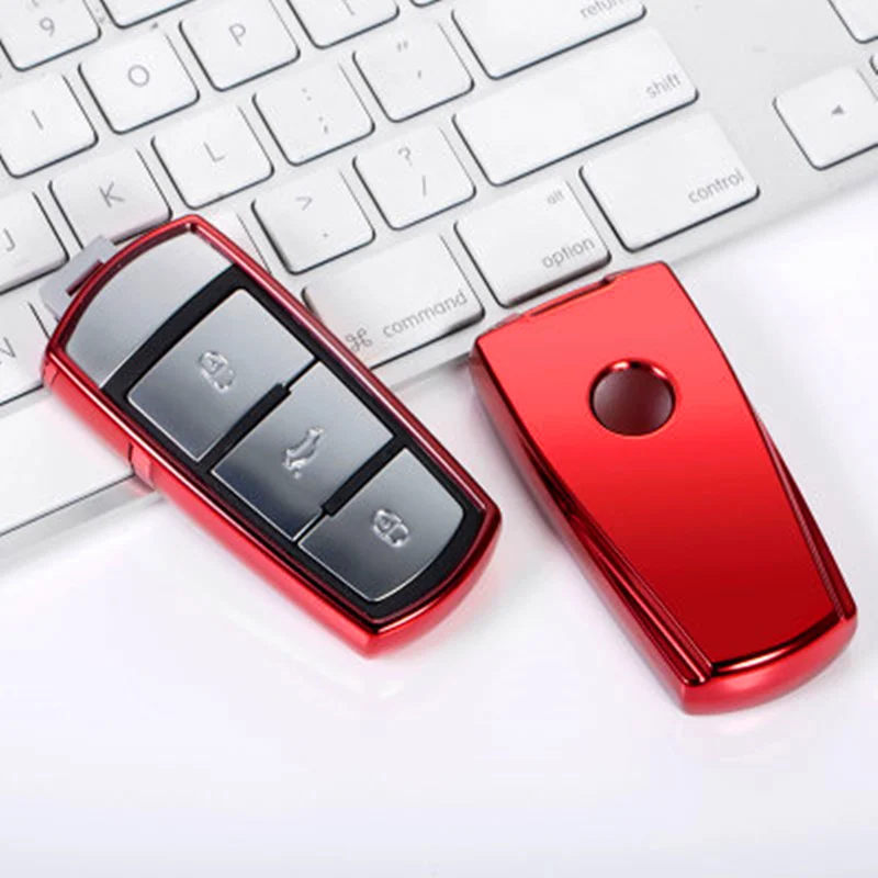 Мягкий чехол для ключей из ТПУ для VW CC Passat B6 B7 Passat 3C CC Maogotan R36B5B7L автомобильный чехол стильный защитный брелок для ключей - Название цвета: D-red