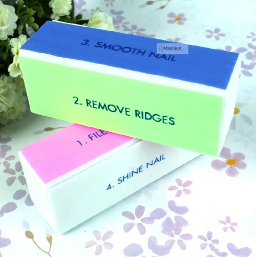 

4pcs nail buffer block polish for set file manicure pedicure callus remover stand drill x paint tools free shipping