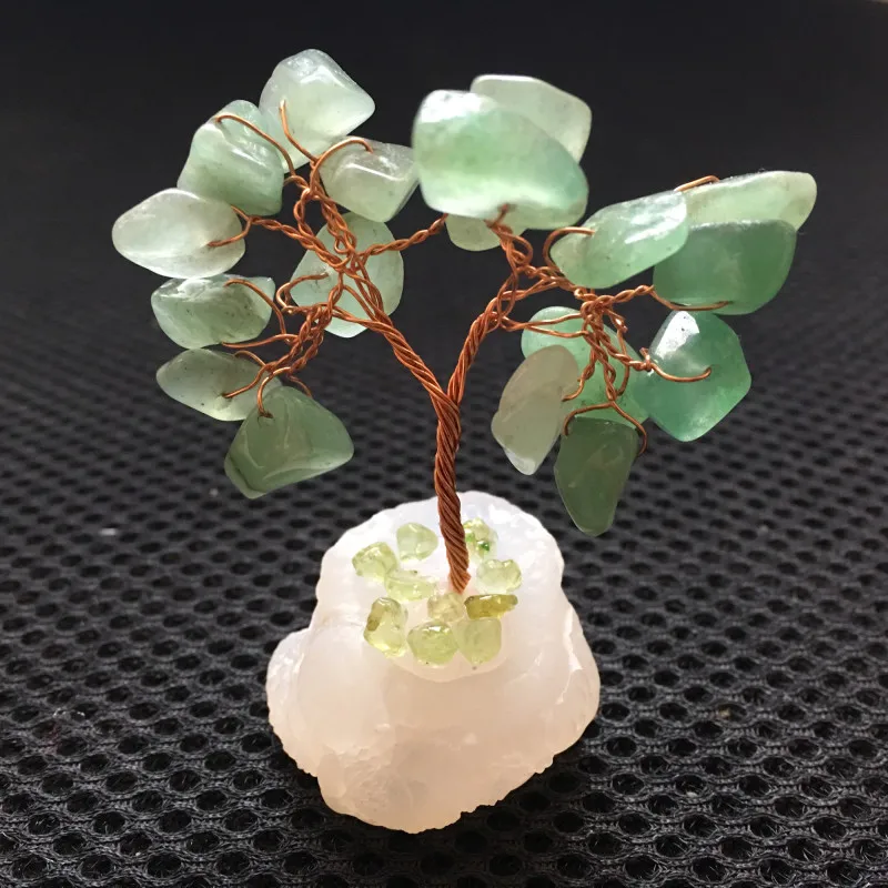 

56mm natural quartz crystal handmade crystal lucky tree reiki healing family feng shui decorative art collection