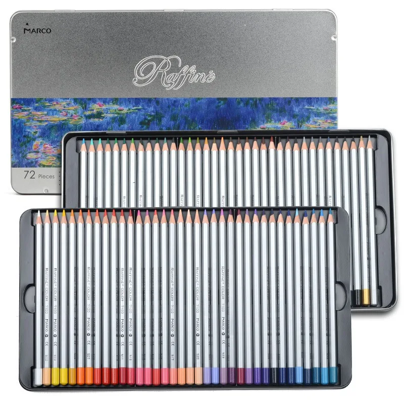 

Marco Raffine 7100 series 24/36/48/72 Colors Professional Oily Colored Pencil lapices de Colores for Coloured Drawing Pencil set