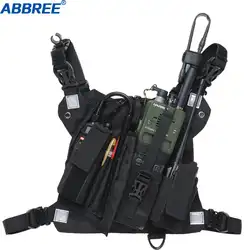 Abbree груди передняя сумка мешок разгрузочный жилет Рог Carry для приемопередающей радиостанции Baofeng TYT WOUXUN гарнитура Motorola