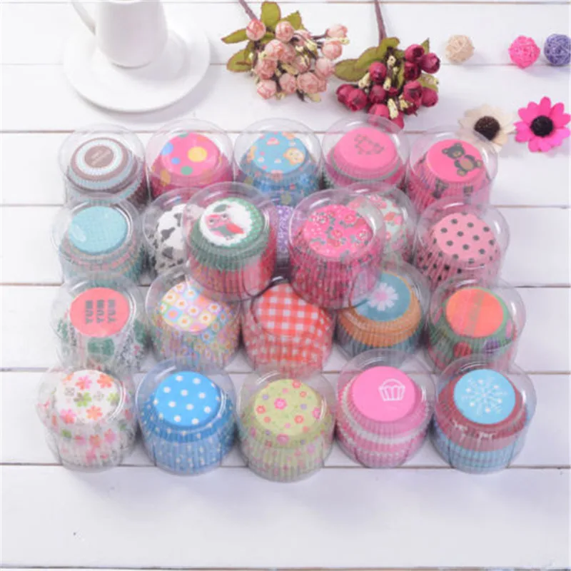 

Cake Baking Paper Cup 100pc/Set Random Colors Cupcake Muffin Cases Home Party