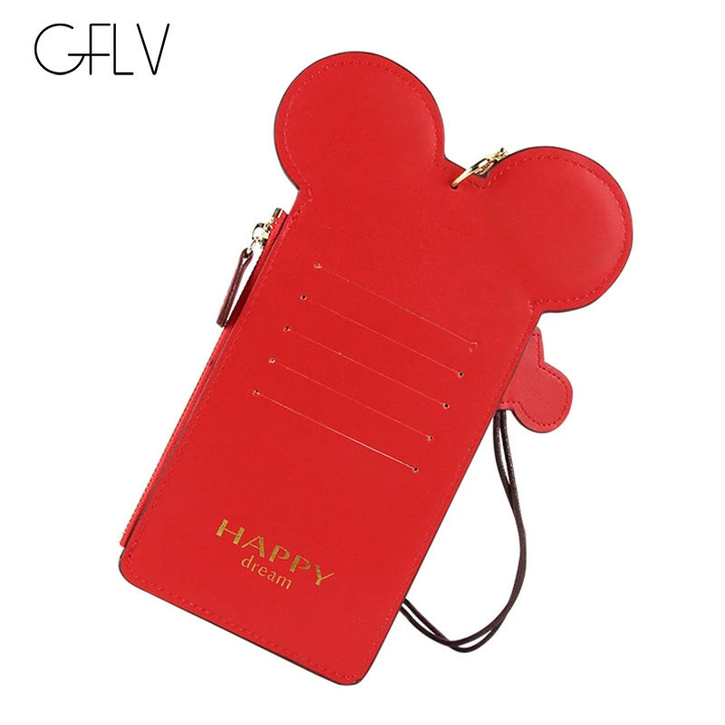 

GFLV Brand Fashion Sweet Card & ID Holders Wallets Women Happy Dream Letter Wallets Zipper Purse Coin Pocket Card Holder Wallets