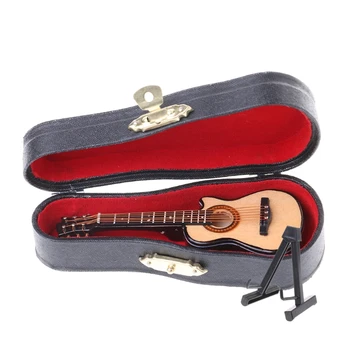 

New 10cm Toy Acoustic Guitar Scale Model Home Office Desk Decor Ornaments Gifts