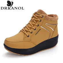 2016 Winter Warm Women Casual Shoes Slimming Shoes Women Fashion Fitness Lady Swing Shoes Height Increasing Wedges Shoes