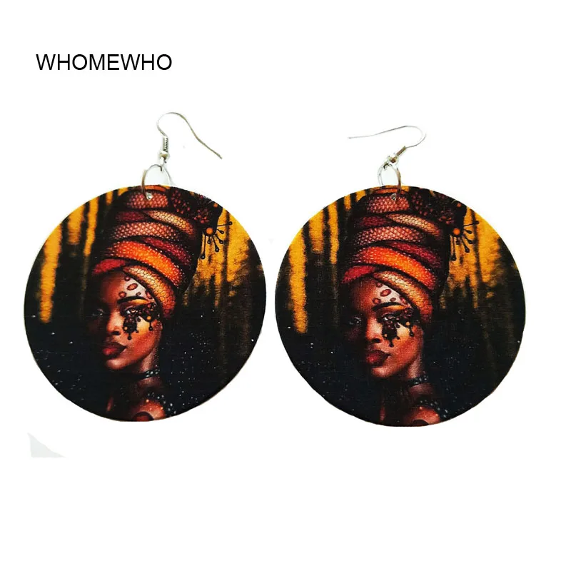

Bohemia Wood Africa Butterfly Black Crown Queen Rock Earrings Vintage Wooden African Hiphop Ethnic Tribal Party Club Ear Jewelry