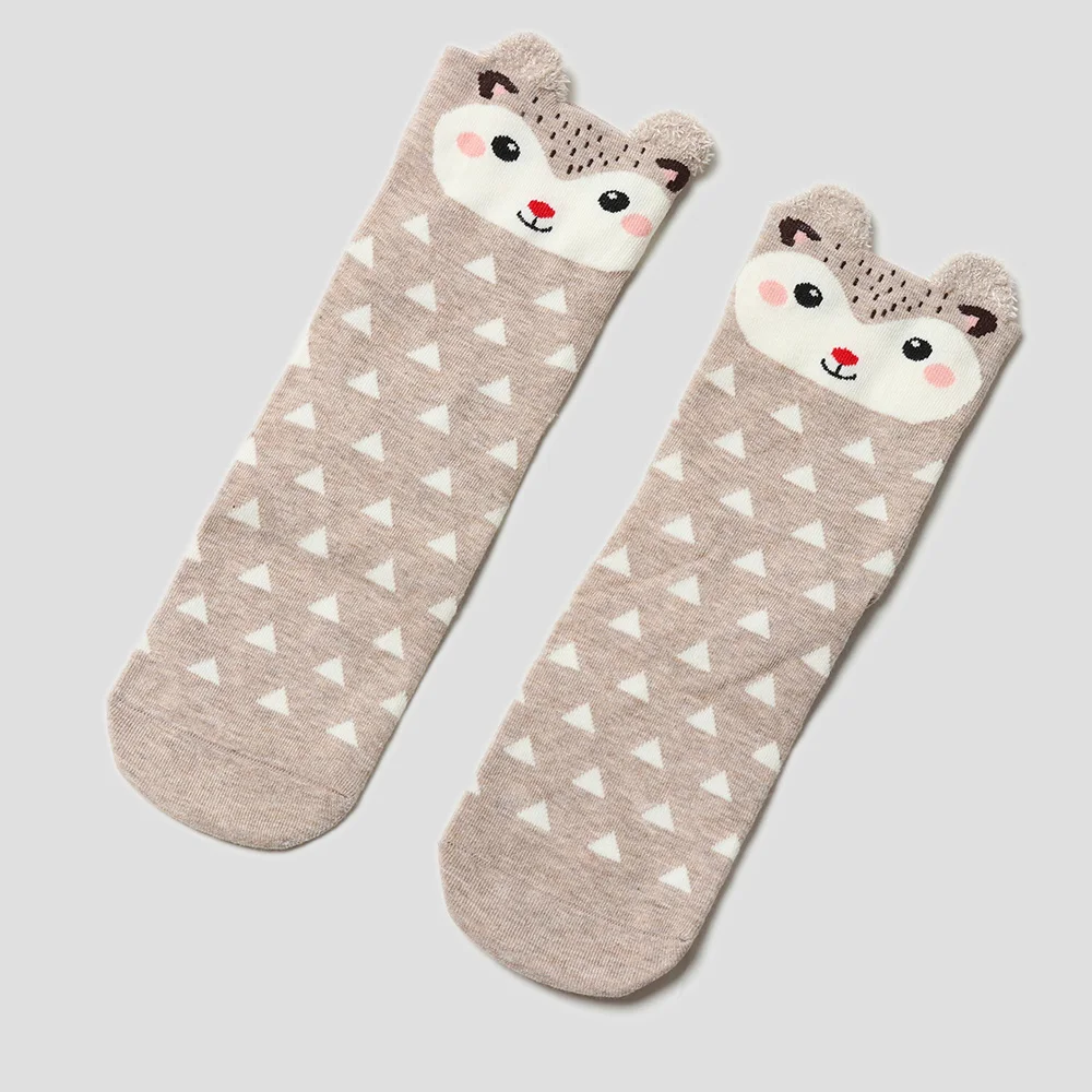 1Pair 2018 New Cute Animal Ears Pattern Short Socks Women Lovely 3D Cartoon Animal Zoo Socks Girls Soft Cotton Warm Socks