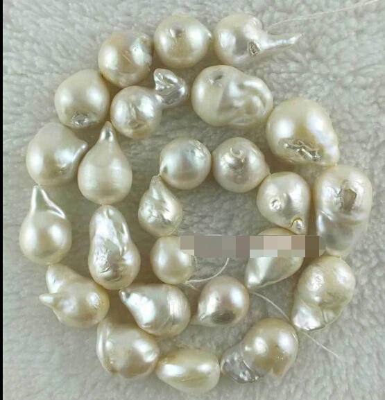 

Jewelry 00415 Natural 15-22mm Baroque Nucleate White Fresh Water Pearl Beads 15