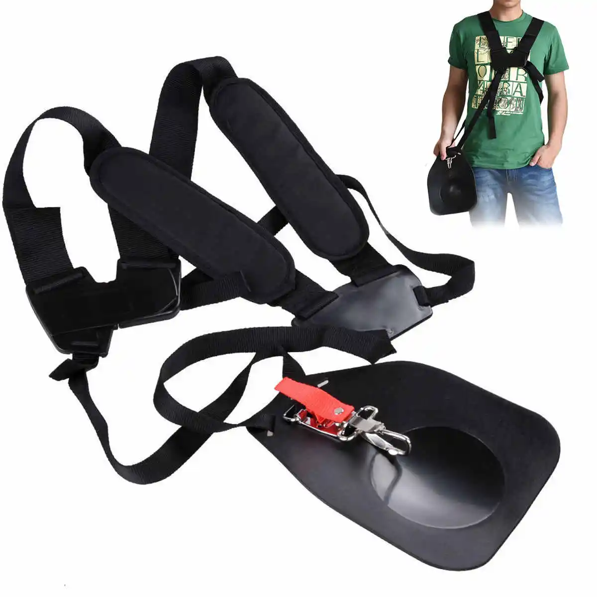 DWZ Durable Double Shoulder Harness Strap for Brush Cutter &Trimmer with Carry Hook