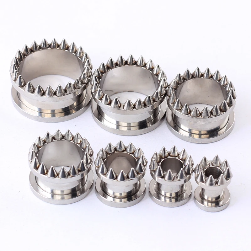 1pcs Spike Ear Expander body piercing Jewelry Stainless Steel Single