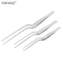 FIXFANS 1 шт. прецизионный медицинский Длинный Изогнутый пинцет нескользящий из нержавеющей стали стоматологический изгиб щипцы инструмент для сбора 14 см 16 см 20 см