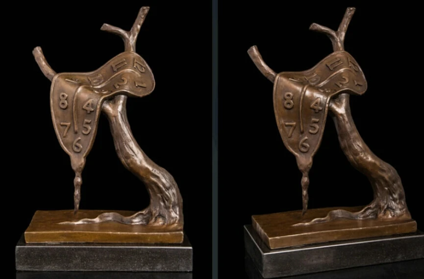 

Art Deco Sculpture "The Time" Twisted Clock On the Branch Abstract Bronze Statue R0712 (B0413)