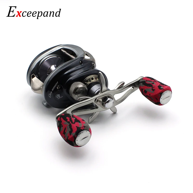 Exceepand Gunsmoke Handle Red CAMO Knobs Fishing Reel Handle for Abu Garcia Daiwa Baitcasting Reel