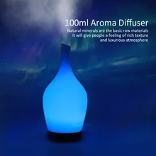 100 мл стеклянный холодный туман увлажнитель воздуха ароматерапия эфирное масло диффузор безводное автоматическое отключение с 7 цветсветодио дный ными Лам