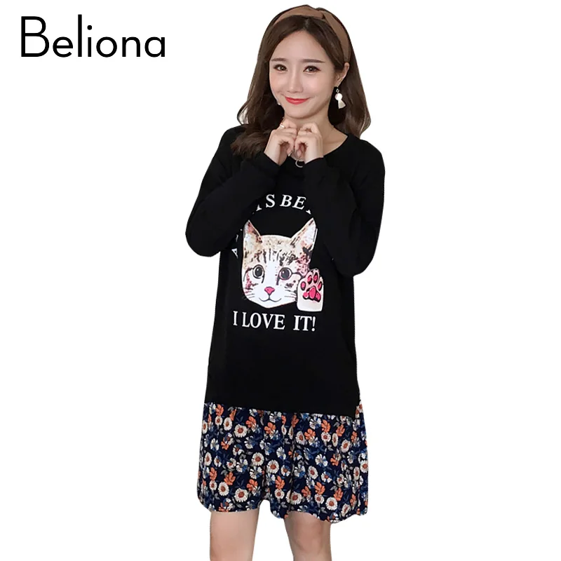 

Fall Winter Maternity Clothes Floral Animal Patchwork Dresses for Pregnant Women Plus Size Pregnancy Dress Clothing for Premama