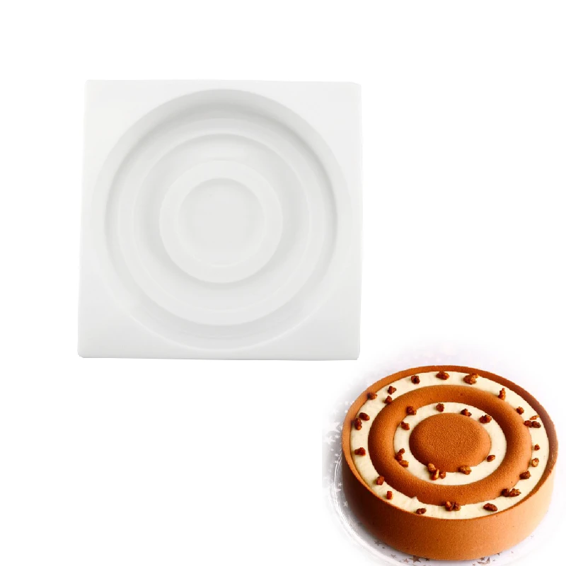 

3D Silicone Around Shape Circle Pattern Mould Baking Tools For Cakes Chocolate Brownie Mousse
