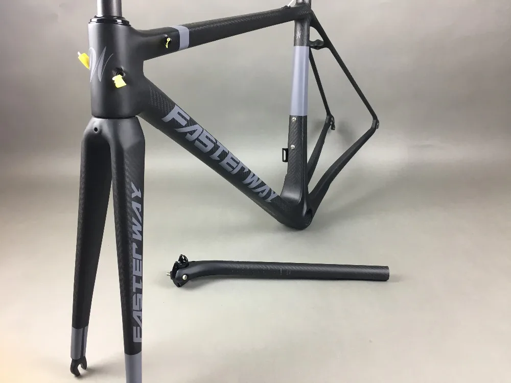 Sale classic design FASTERWAY PRO full black with no logo carbon road bike frameset:carbon Frame+Seatpost+Fork+Clamp+Headset,free ems 133