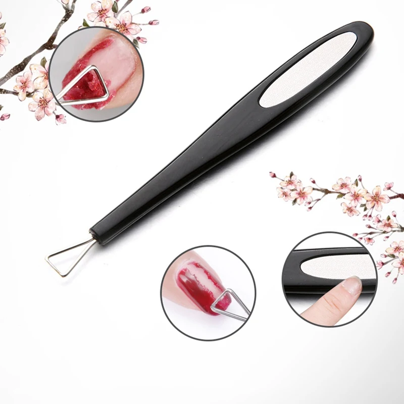 

1pc Double Head Nail Art Uv Gel Polish Removal Pusher Dual End Nail File 2 Way Handy Design Manicure Pedicure Accessory New Gift