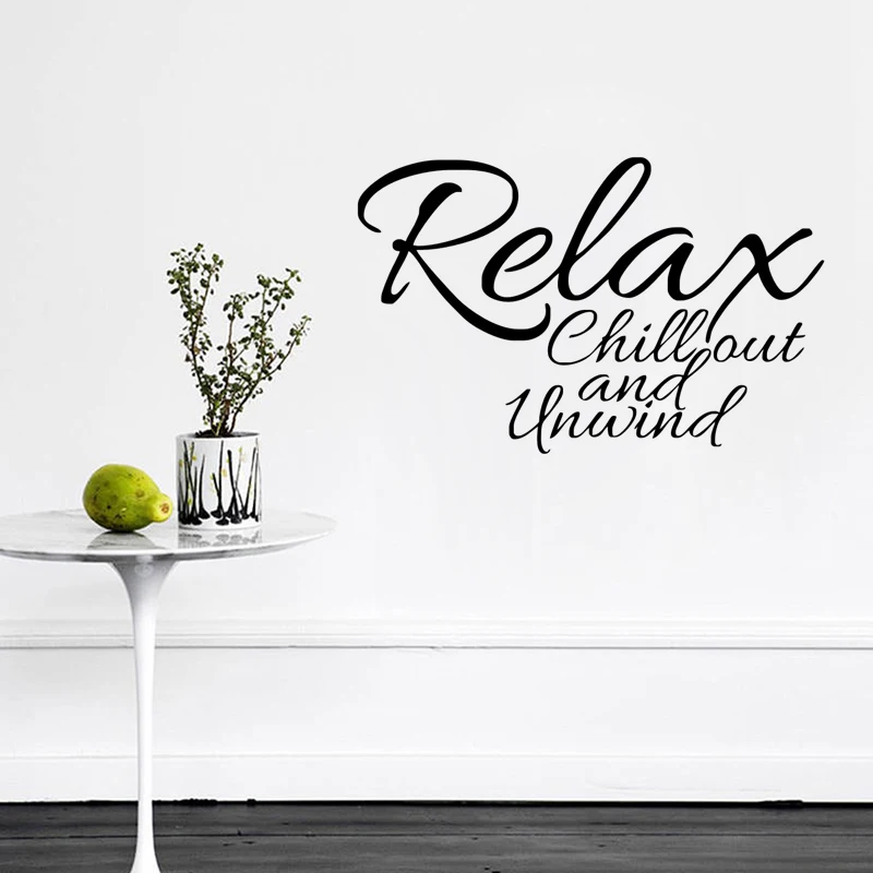 Relax Chill Out And Unwind Wall Decals Art Words Bedroom Wall Stickers