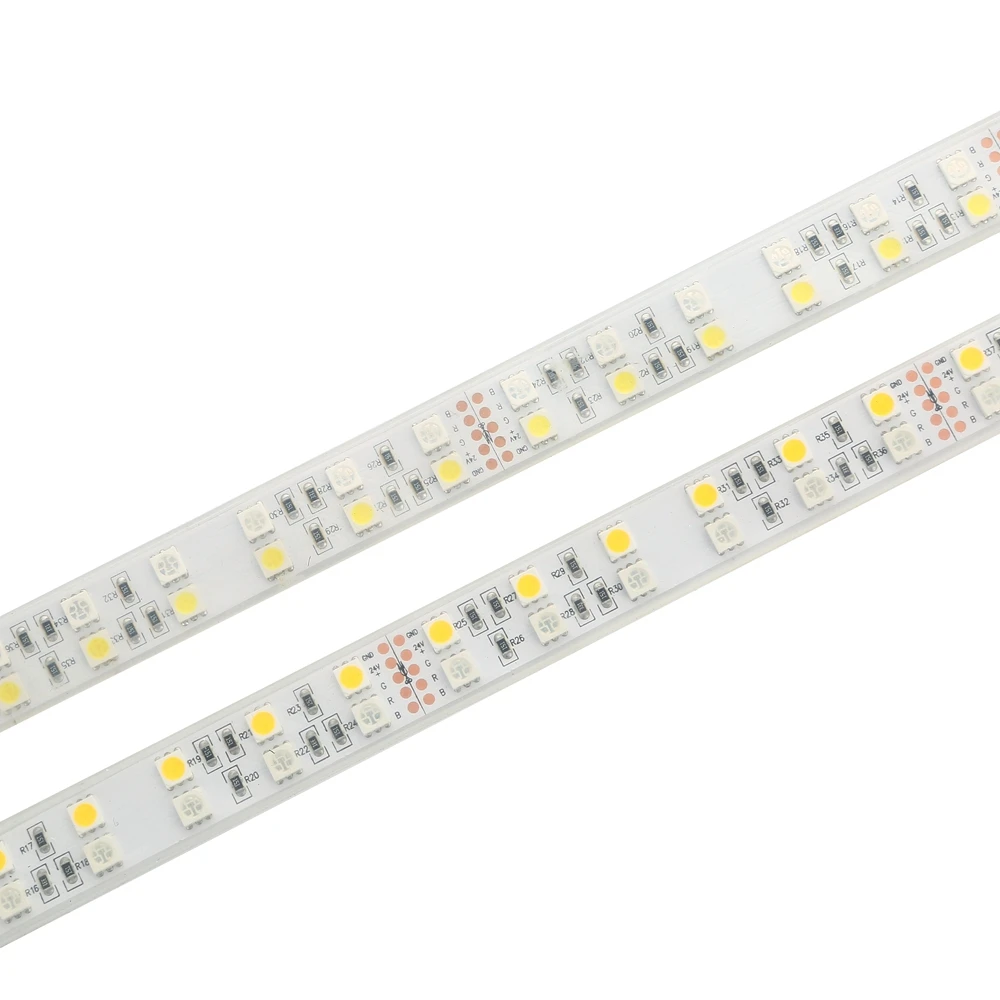 Двухрядные водонепроницаемые гибсветодиодный ные ленты 5050 SMD RGBW 12 В постоянного