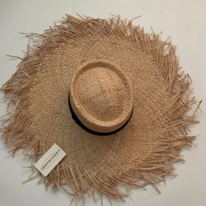ZJBECHAHMU Модные Новые однотонные винтажные соломенные шляпы от солнца для женщин, летние кепки для отдыха на открытом воздухе, пляжные складные соломенные шляпы, фетровые шляпы