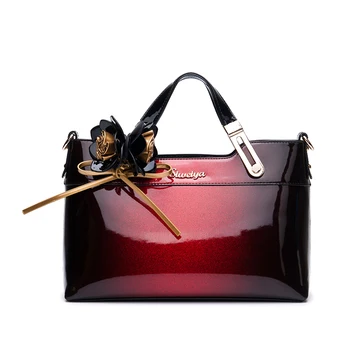 

New 2018 brand luxury handbag women bag designer high quality patent leather shoulder messenger bags ladies office clutch totes